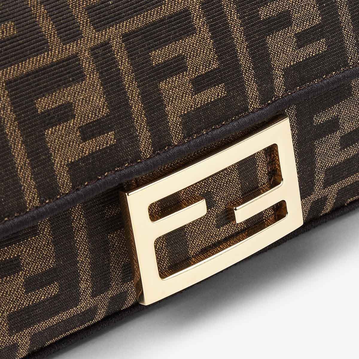 Fendi Baguette FF Monogram Brown Canvas Shoulder Bag - Image 5