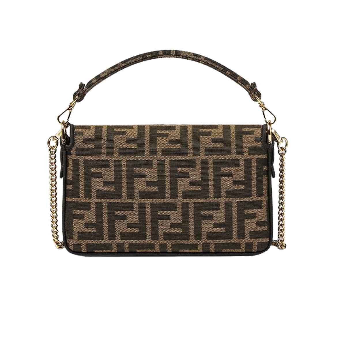 Fendi Baguette FF Monogram Brown Canvas Shoulder Bag - Image 6