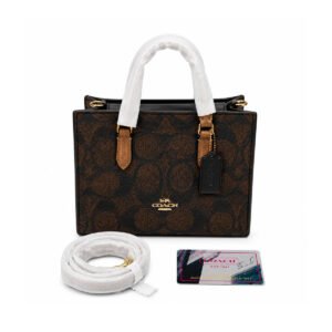 Coach Small Town Bucket Bag in Signature Dark Brown Coated Canvas