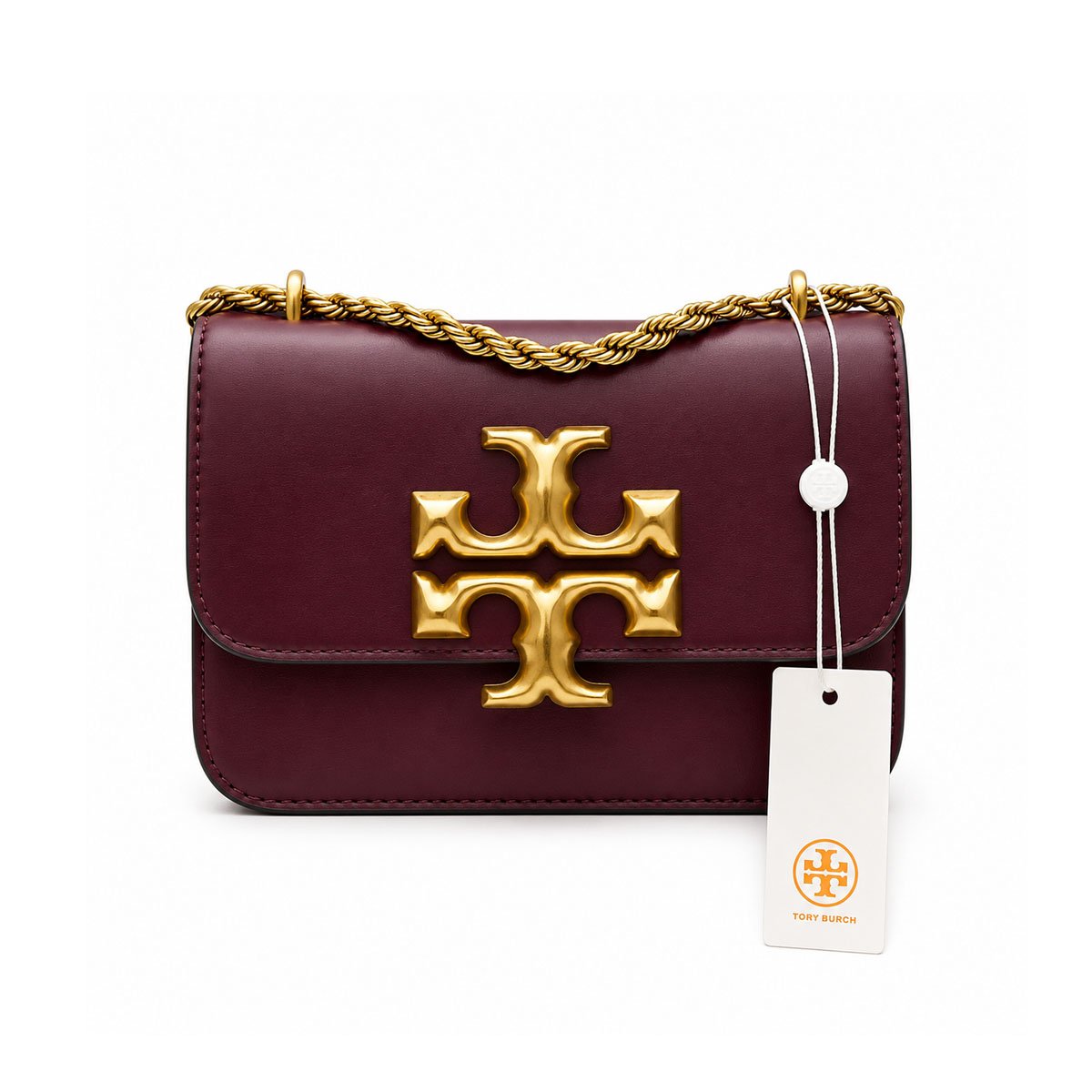 Tory Burch Eleanor Leather Burgundy Shoulder Bag