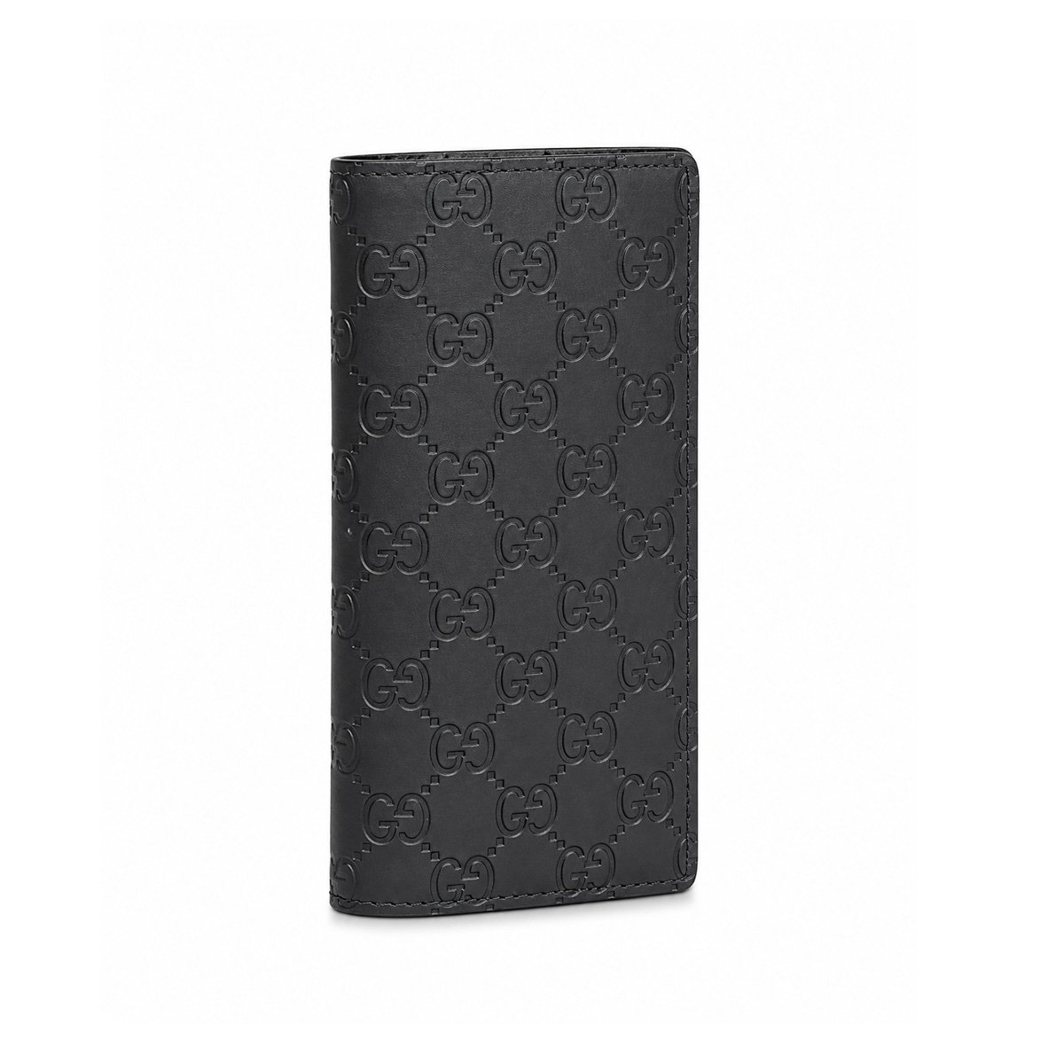 Gucci GG embossed black long wallet with branded box