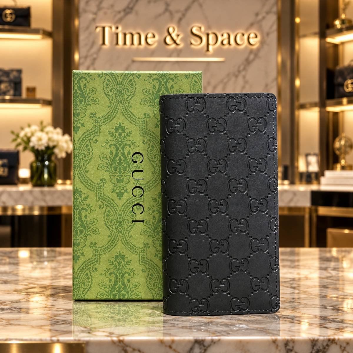 Gucci GG Embossed Long Wallet – Black - Image 2