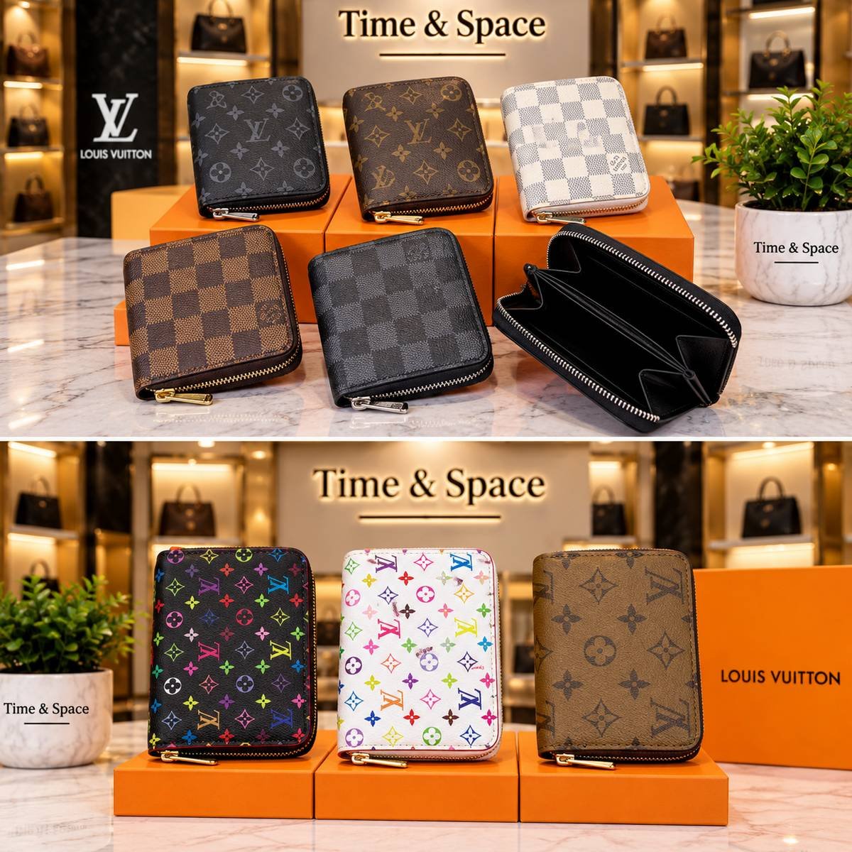 Louis Vuitton Monogram Reverse Canvas Zip Compact Wallet - Image 2