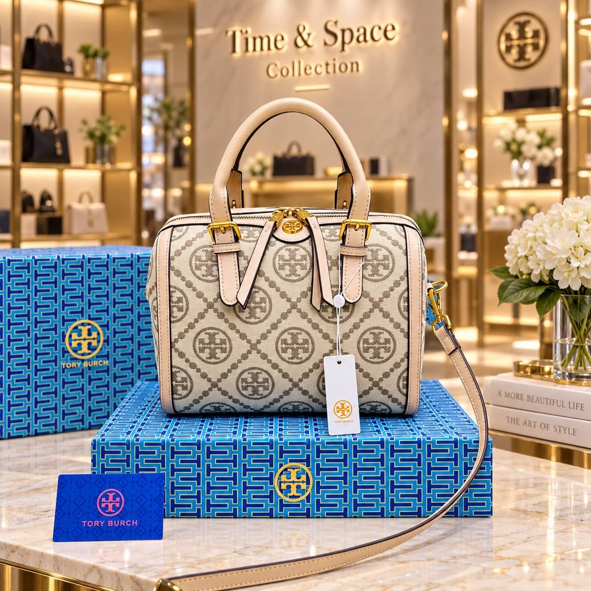 Tory Burch Monogram Top Handle Satchel Bag - Image 2
