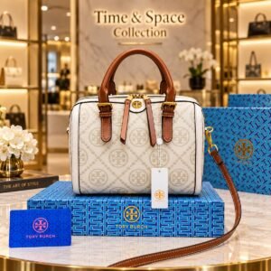 Tory Burch Monogram Top Handle Satchel Bag - White