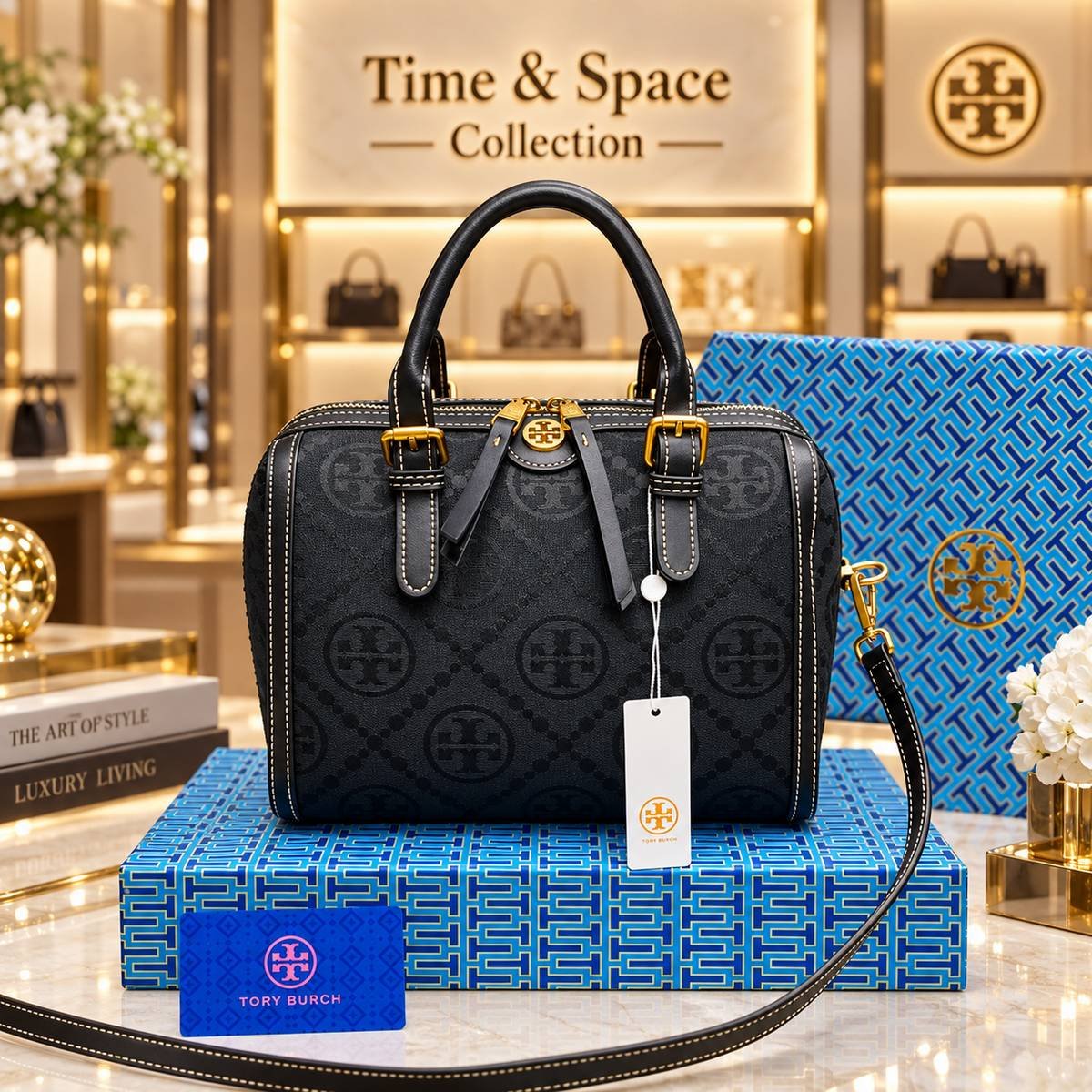 Tory Burch Monogram Top Handle Satchel Bag - Image 4