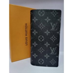 Monogram Eclipse Canvas Brazza Slim Vertical Long Wallet - TS-02