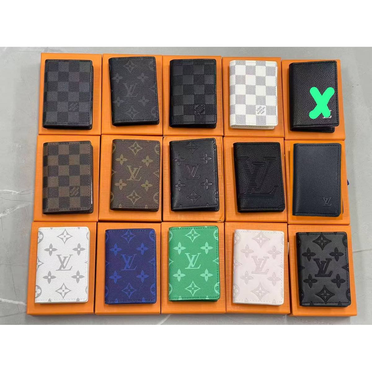 Textured Black Leather Oversized Monogram Pocket Organizer - Image 3
