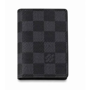 Classic Smooth Black Leather Pocket Organizer Card Case - Black