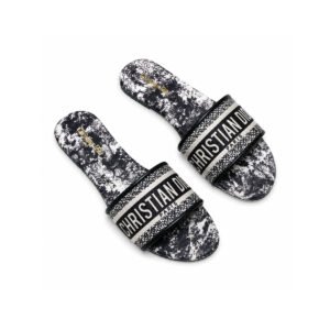 Dior Dway Printed Canvas Flat Slides