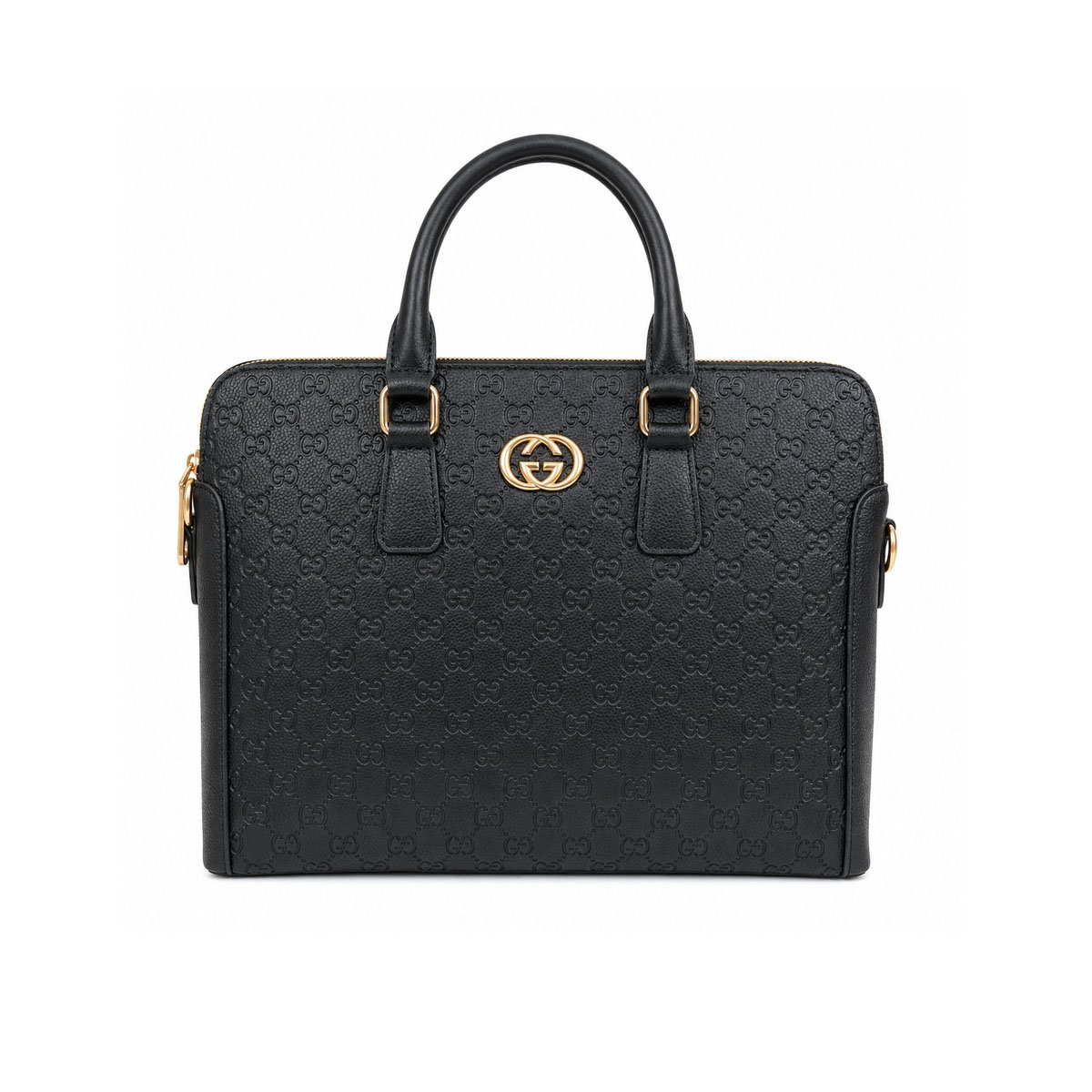 Gucci Interlocking G Embossed Leather Laptop Briefcase