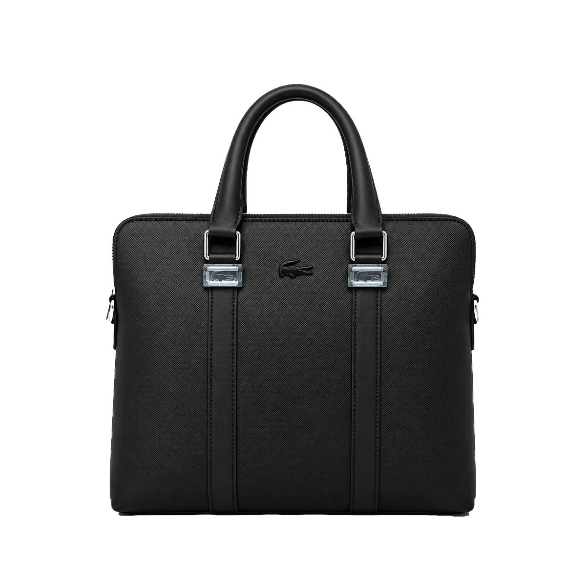 Lacoste Vertical Strap Textured Leather Laptop Briefcase