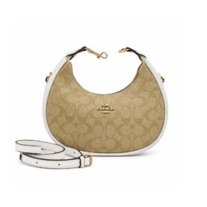 COACH Teri Shoulder Bag Gold White Chalk Signature Canvas