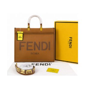 FENDI Sunshine Roma Leather Shopper Tote Bag