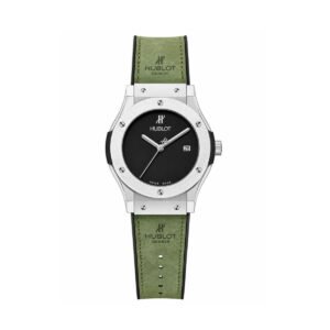 Hublot Classic Fusion Olive Green Leather Titanium Watch