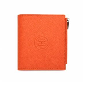 Hermès Leather Zip Wallet Red