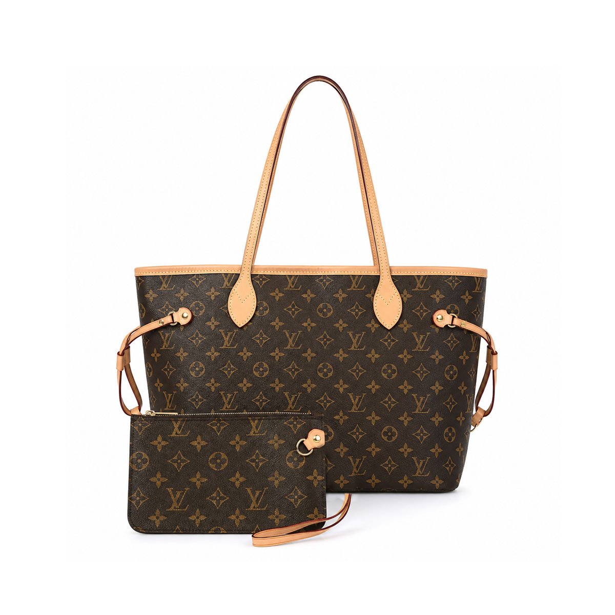 Louis Vuitton Brown Monogram Tote Bag with Pouch