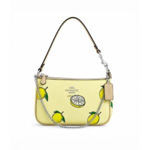 Coach Lemon Print Yellow White Shoulder Bag
