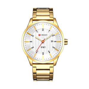 CURREN 8316 Men's Gold Watch White Dial
