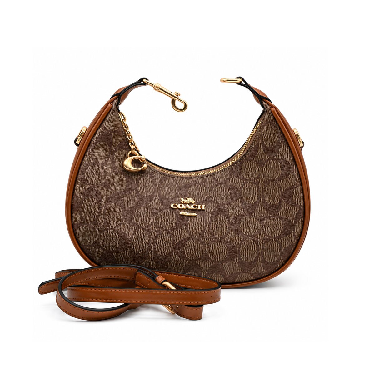 COACH Teri Shoulder Bag in Brown Signature Canvas