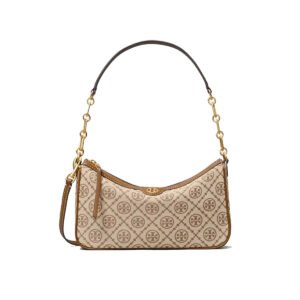 Tory Burch T Monogram Shoulder Bag for Women Beige