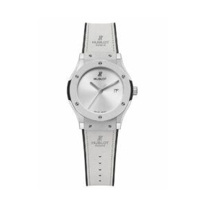 Hublot Classic Fusion Silver Dial White Leather Watch