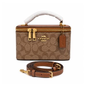 Coach Signature Brown Vanity Case Bag