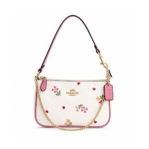 Coach Floral Print White Pink Shoulder Bag