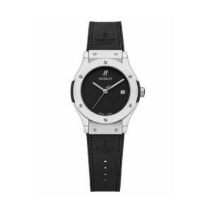 Hublot Classic Fusion Black Dial Leather Titanium Watch