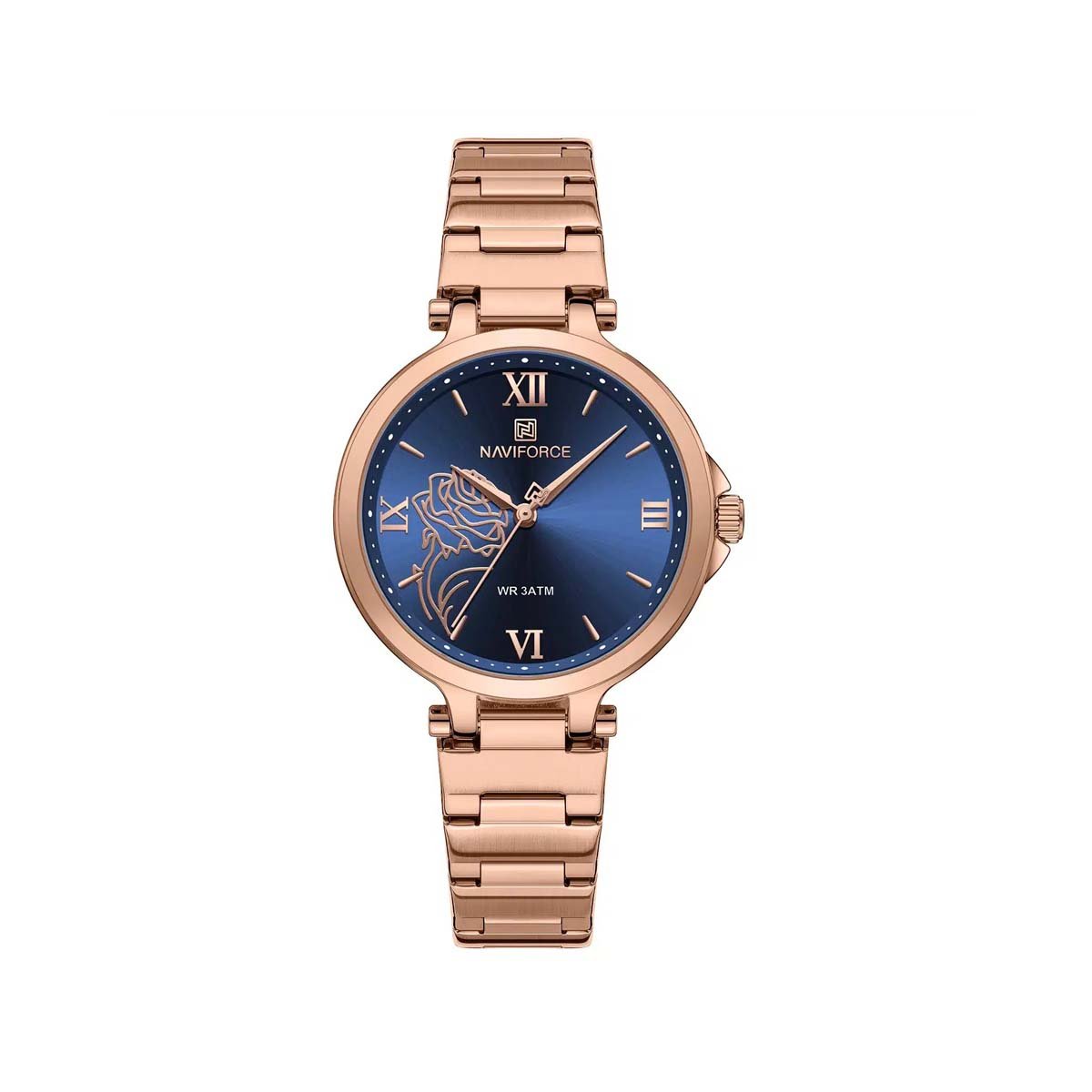 NAVIFORCE NF 5060 Floral Grace Ladies Watch – Rose Gold & Blue - Image 2