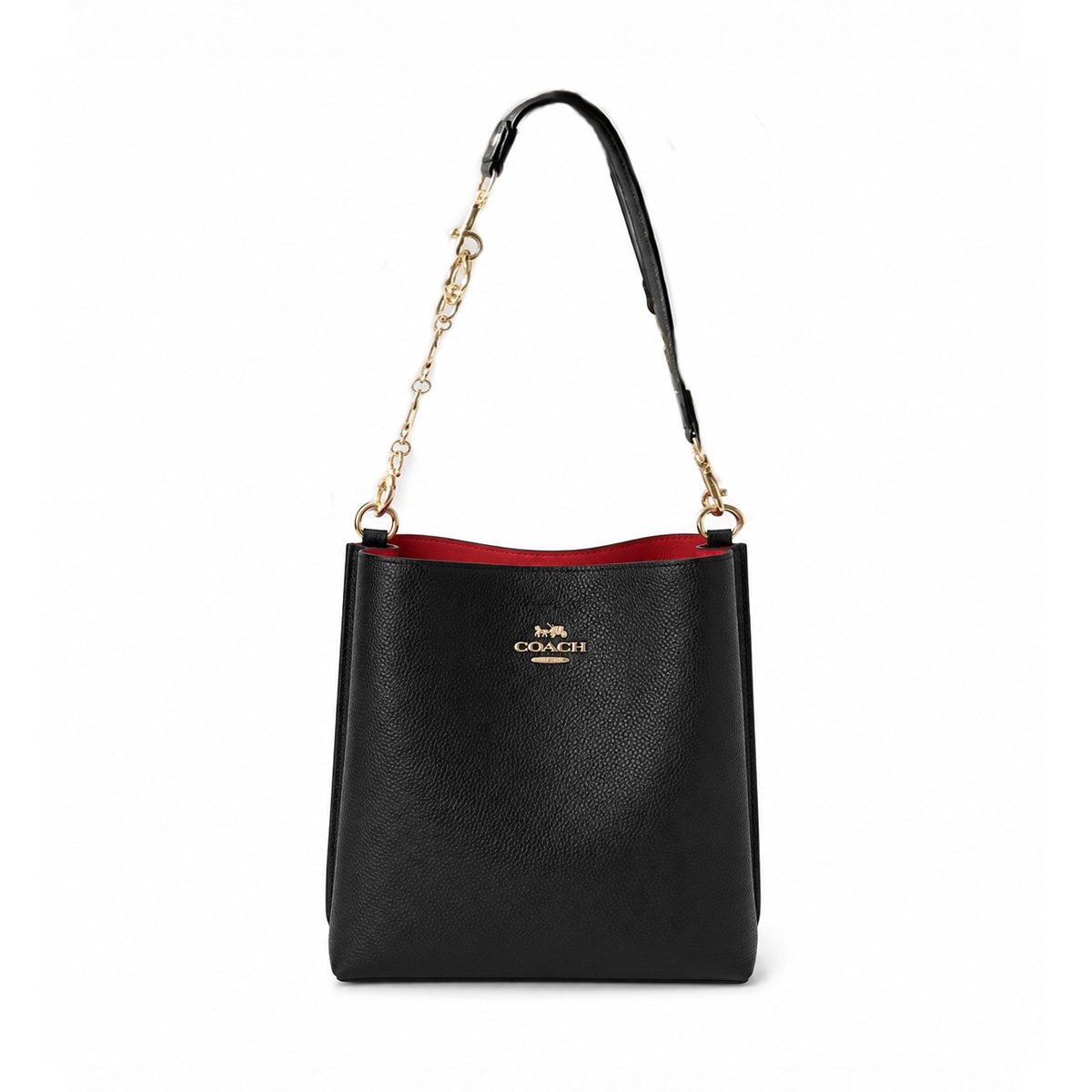 COACH Small Town Bucket Bag in Pebbled Leather – Black