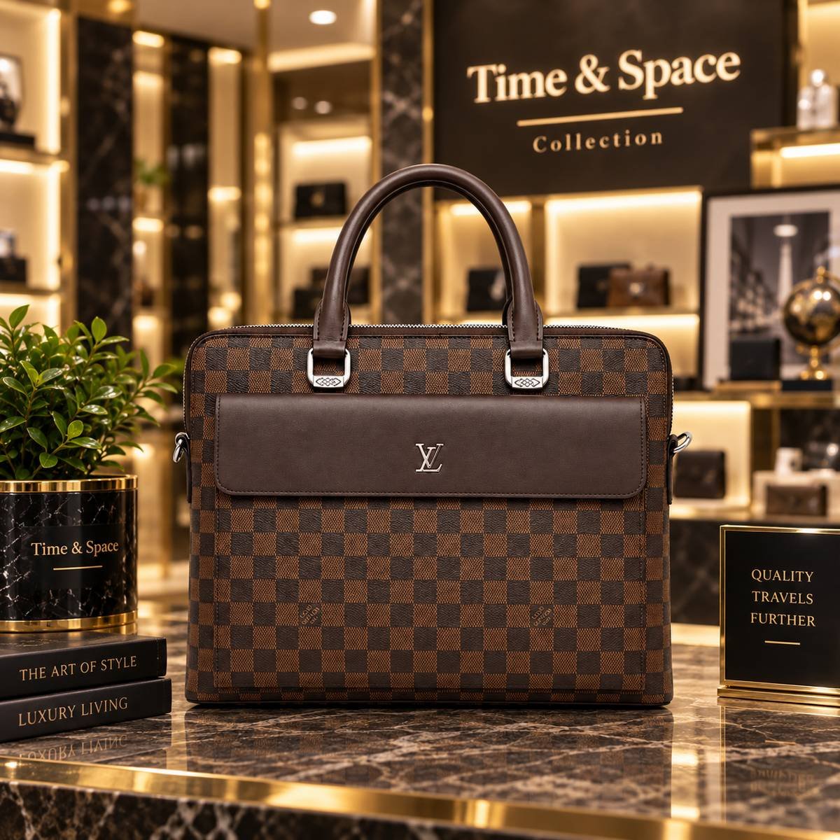 Louis Vuitton Damier Ebene Slim Briefcase Laptop Bag - Image 2
