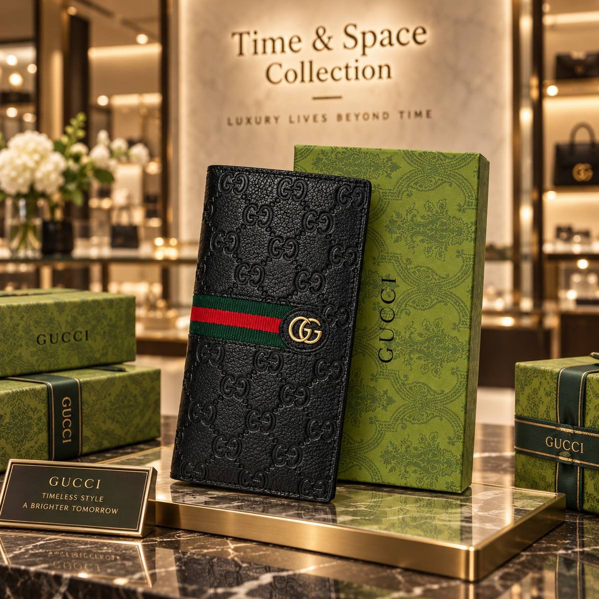 Gucci GG Embossed Web Stripe Long Wallet with Double G Detail - Image 2