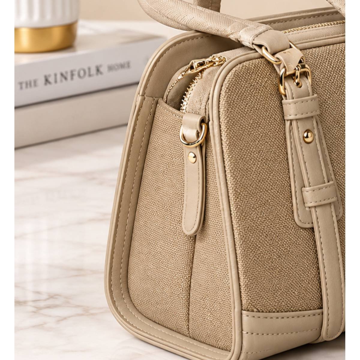Miss Alita Women’s Handbag – Taupe Beige - Image 5