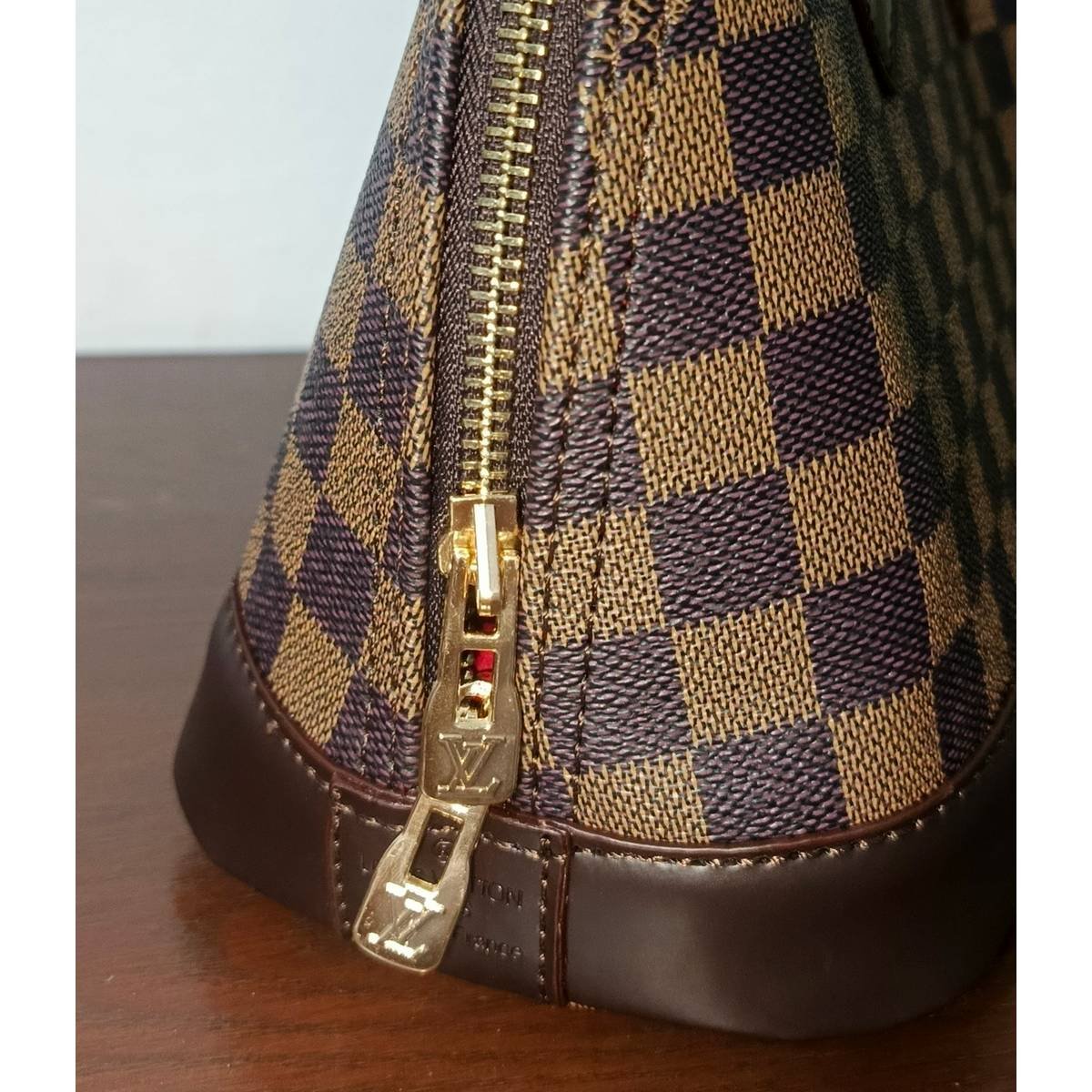 Louis Vuitton Alma Handbag – Brown Damier Ebene - Image 4