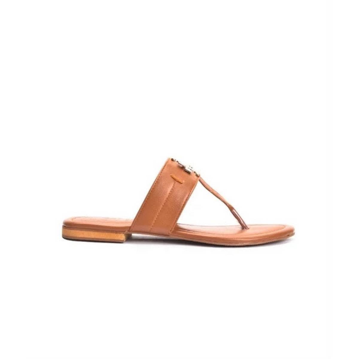 Tory Burch Tan Leather Double T Thong Sandals - Image 4