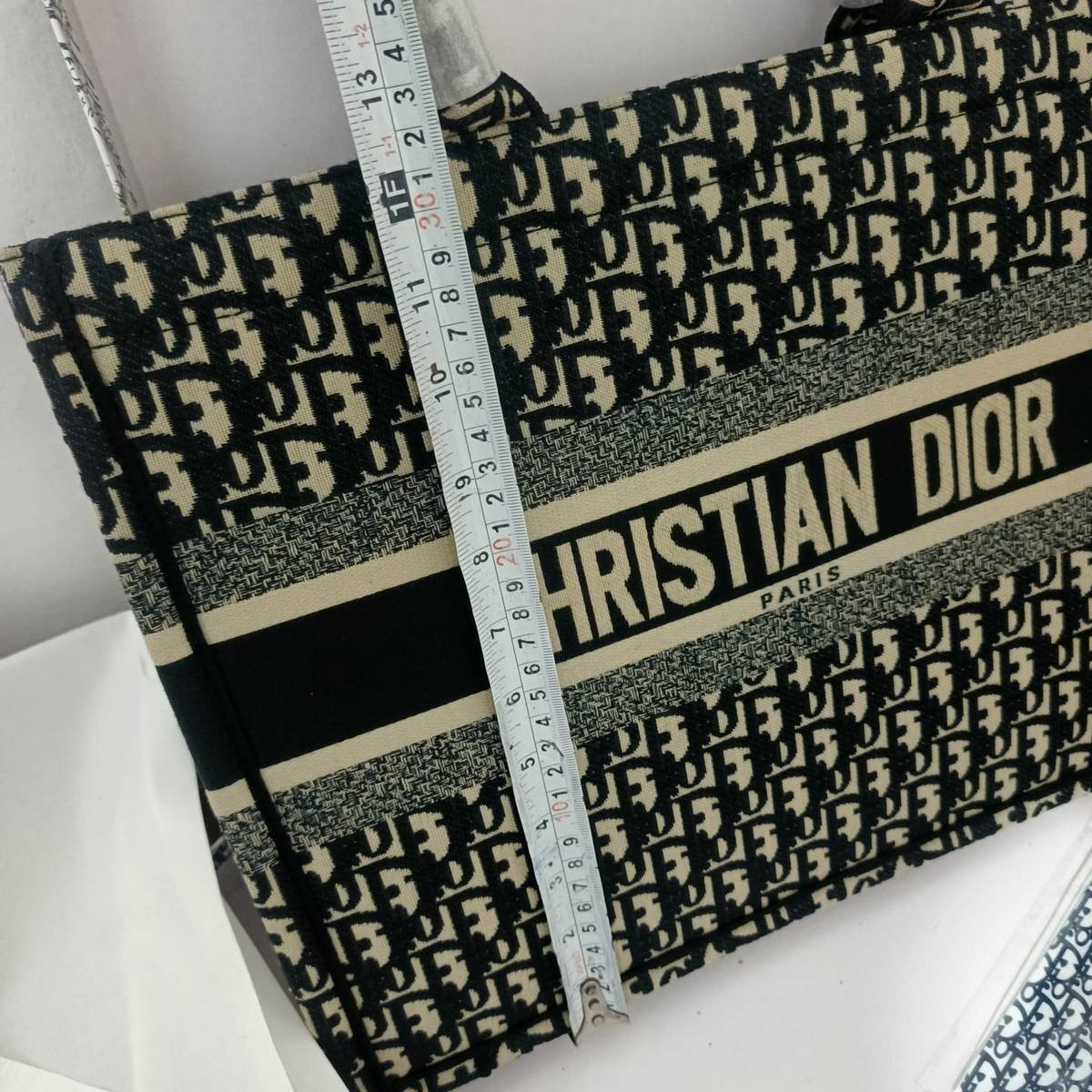 Christian Dior Book Tote Bag – Blue & Beige Dior Oblique - Image 3