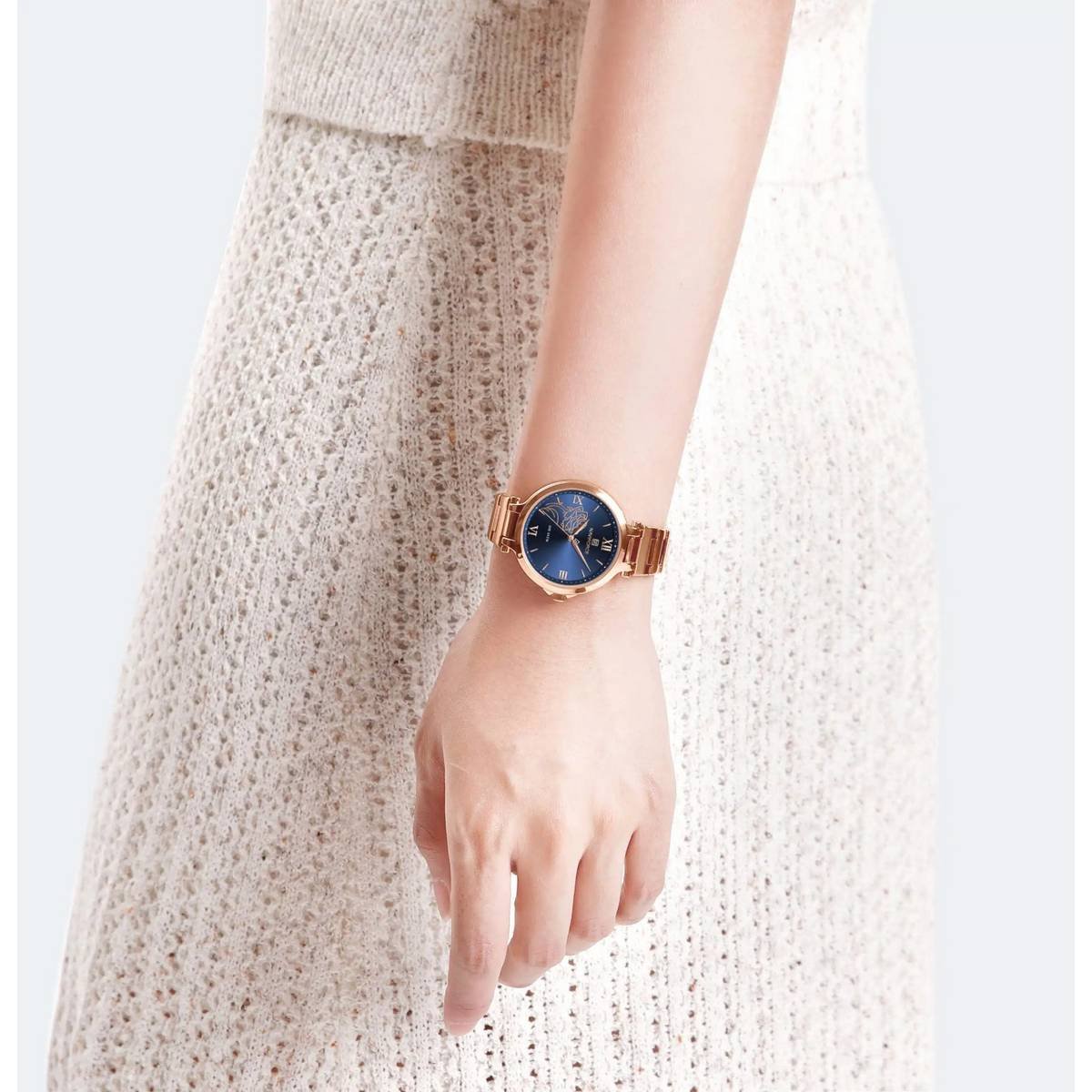 NAVIFORCE NF 5060 Floral Grace Ladies Watch – Rose Gold & Blue - Image 6
