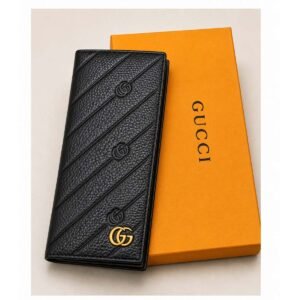Gucci Diagonal Quilted Leather Double G Long Wallet
