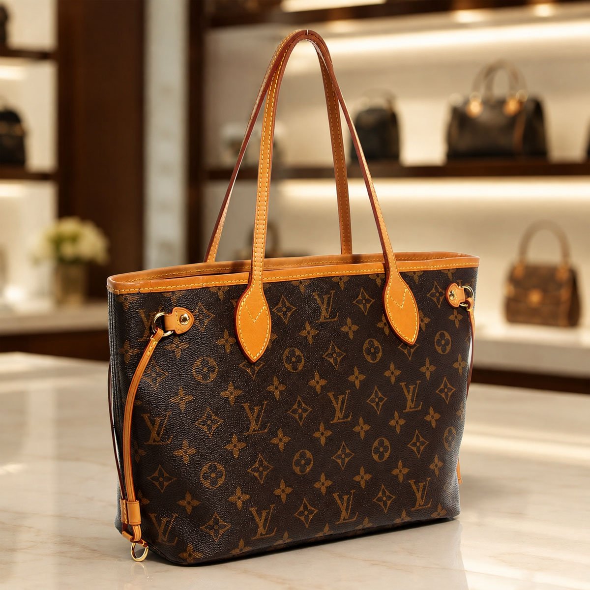 Louis Vuitton Monogram Tote Bag with Pouch – Brown - Image 3