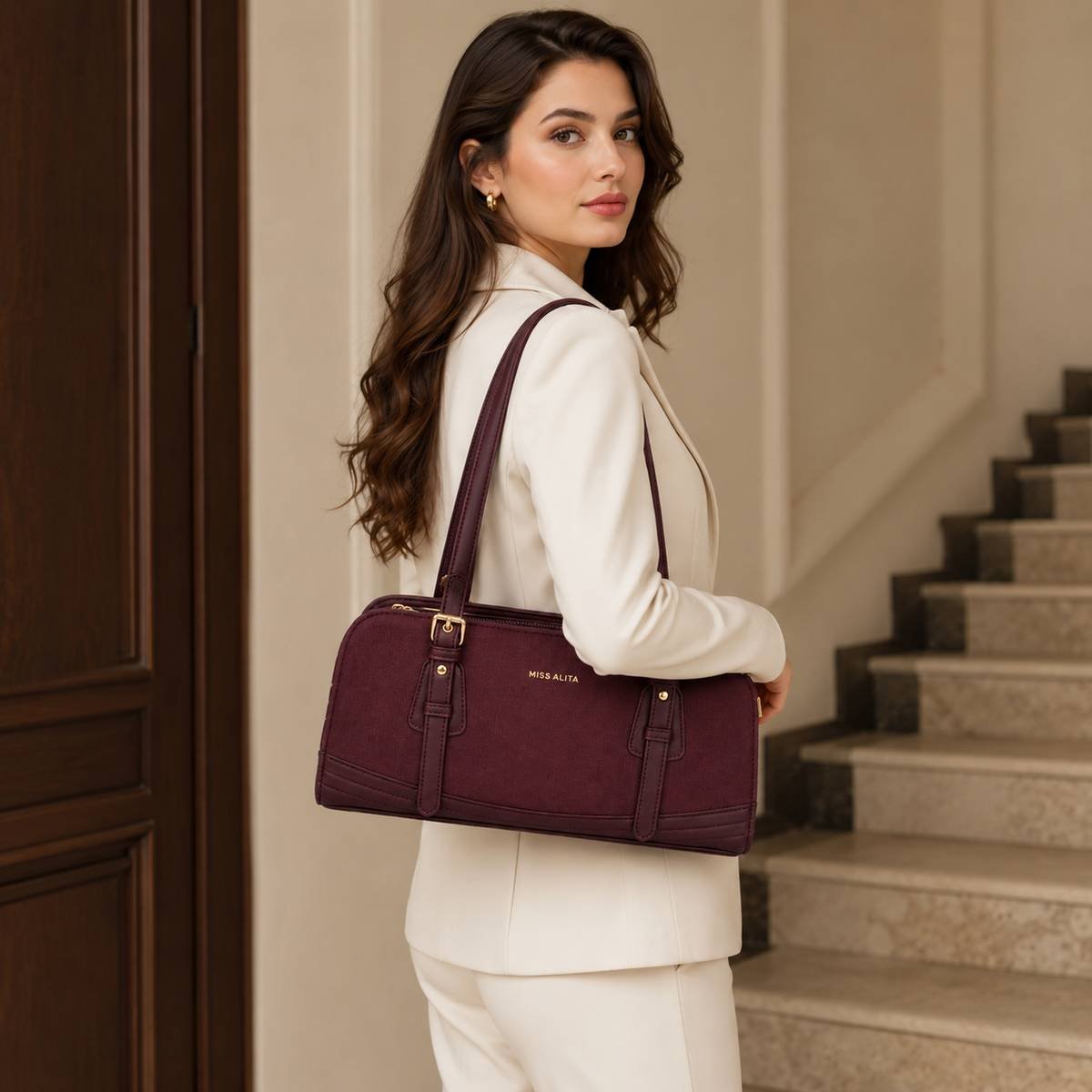 Miss Alita Women's Handbag – Dark Maroon - Image 4