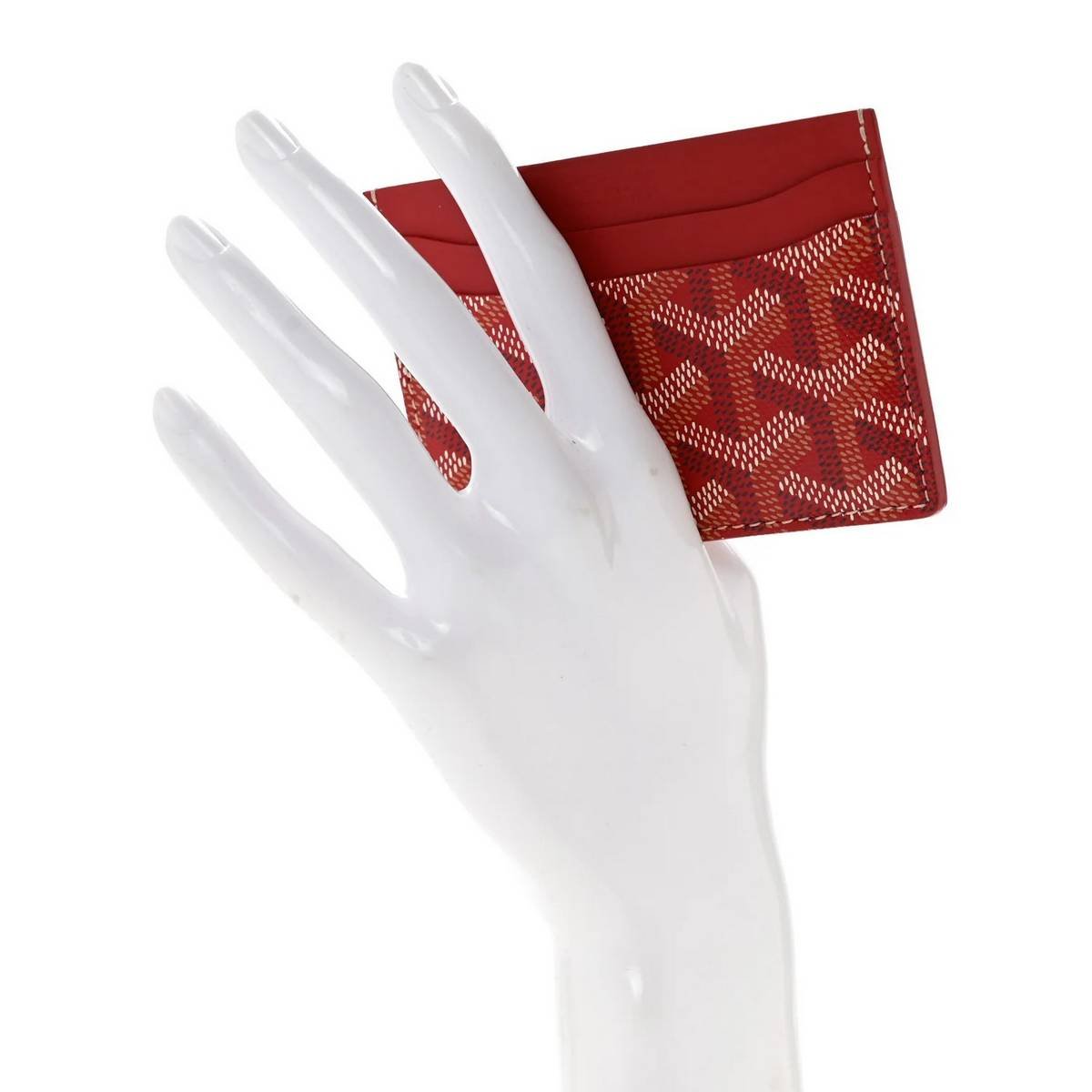 Goyard Saint-Sulpice Card Holder in Dark Red Goyardine Canvas - Image 8