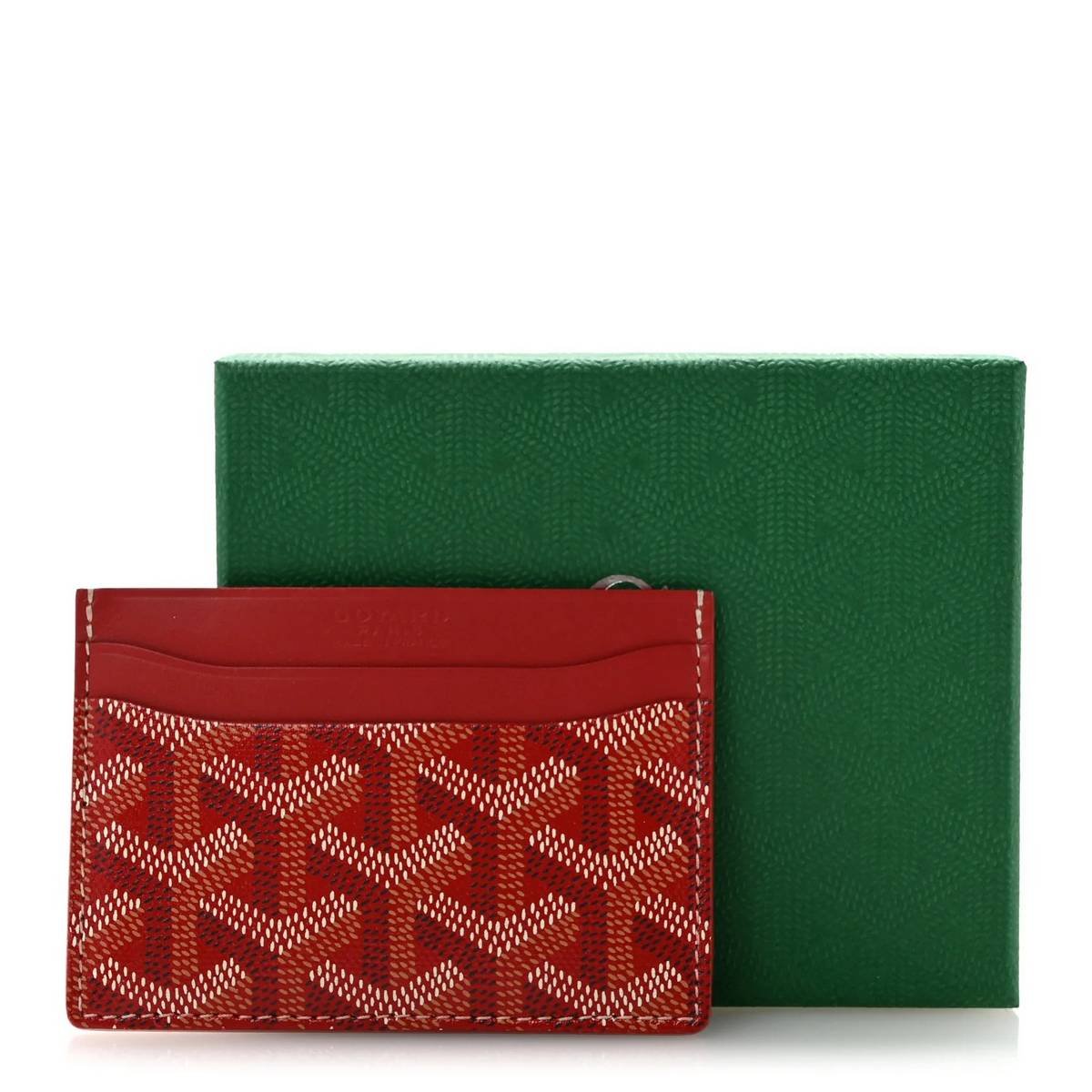 Goyard Saint-Sulpice Card Holder in Dark Red Goyardine Canvas - Image 12