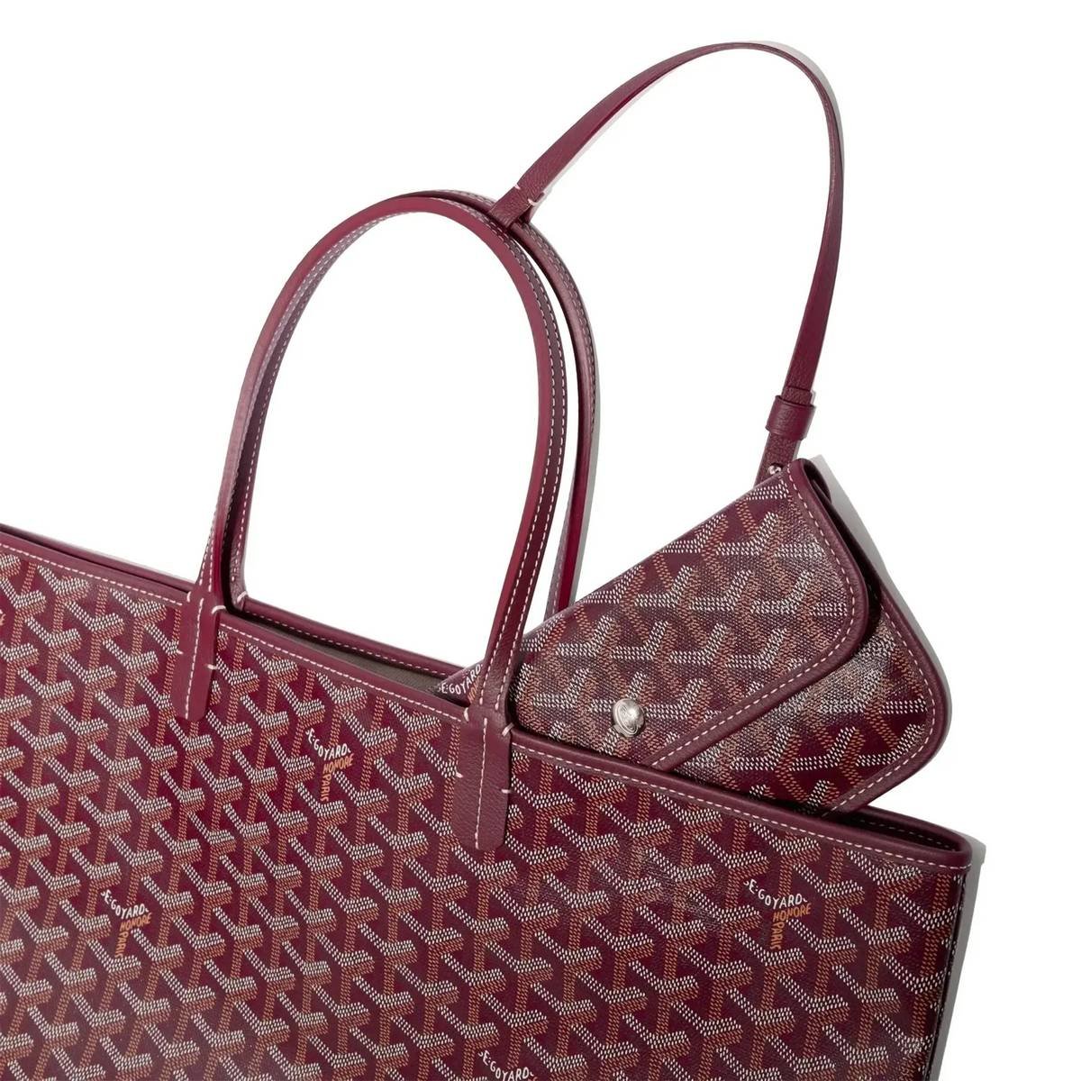 Goyard Tote Bag – Wine Red - Image 5