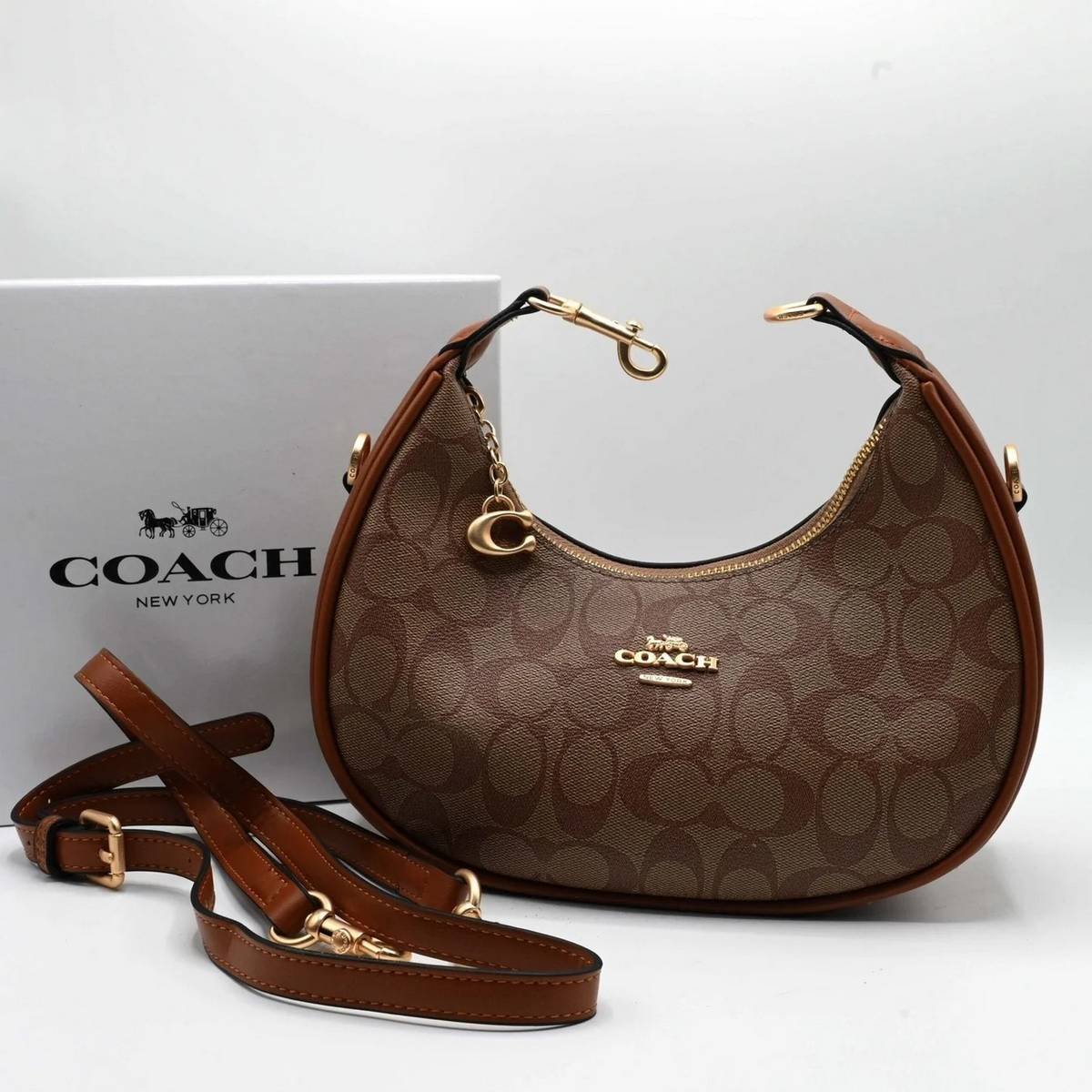 COACH Teri Shoulder Bag in Signature Canvas – Brown - Image 2