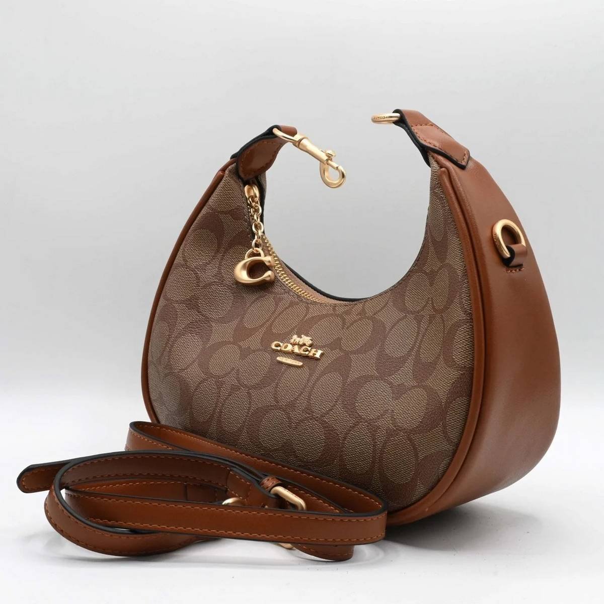 COACH Teri Shoulder Bag in Signature Canvas – Brown - Image 4