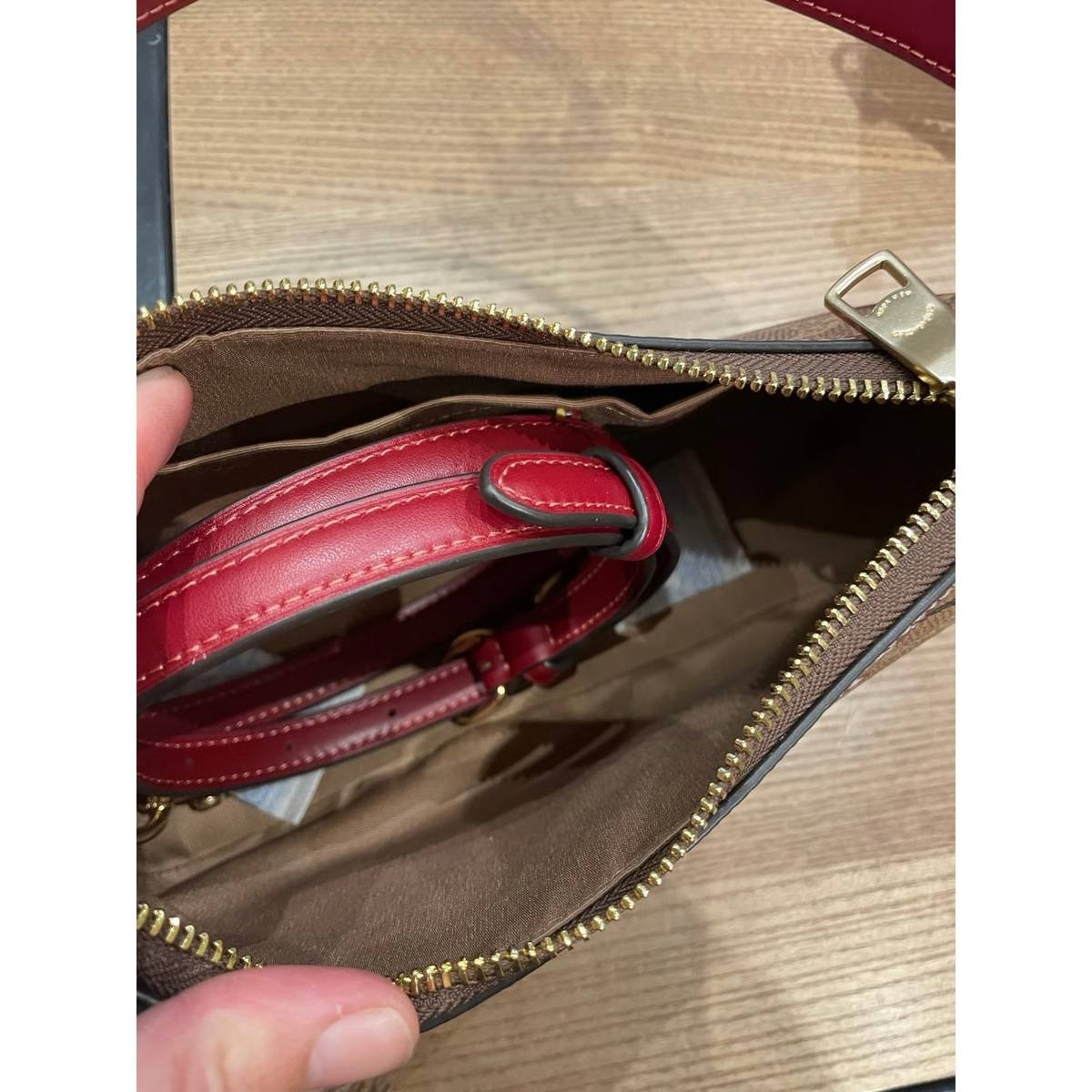 Coach Teri Shoulder Bag in Signature Canvas with Cherry Print – Brown - Image 2