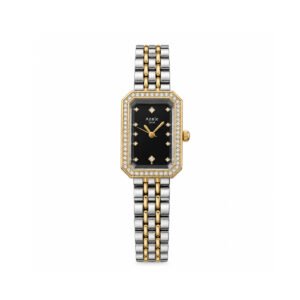 Annie Time two-tone octagonal crystal watch with black dial