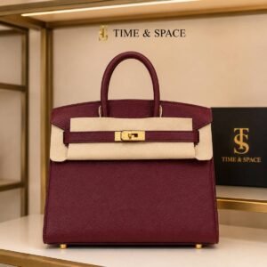 Hermès Birkin Style Handbag – Orange Structured Top Handle Bag - Dark Red