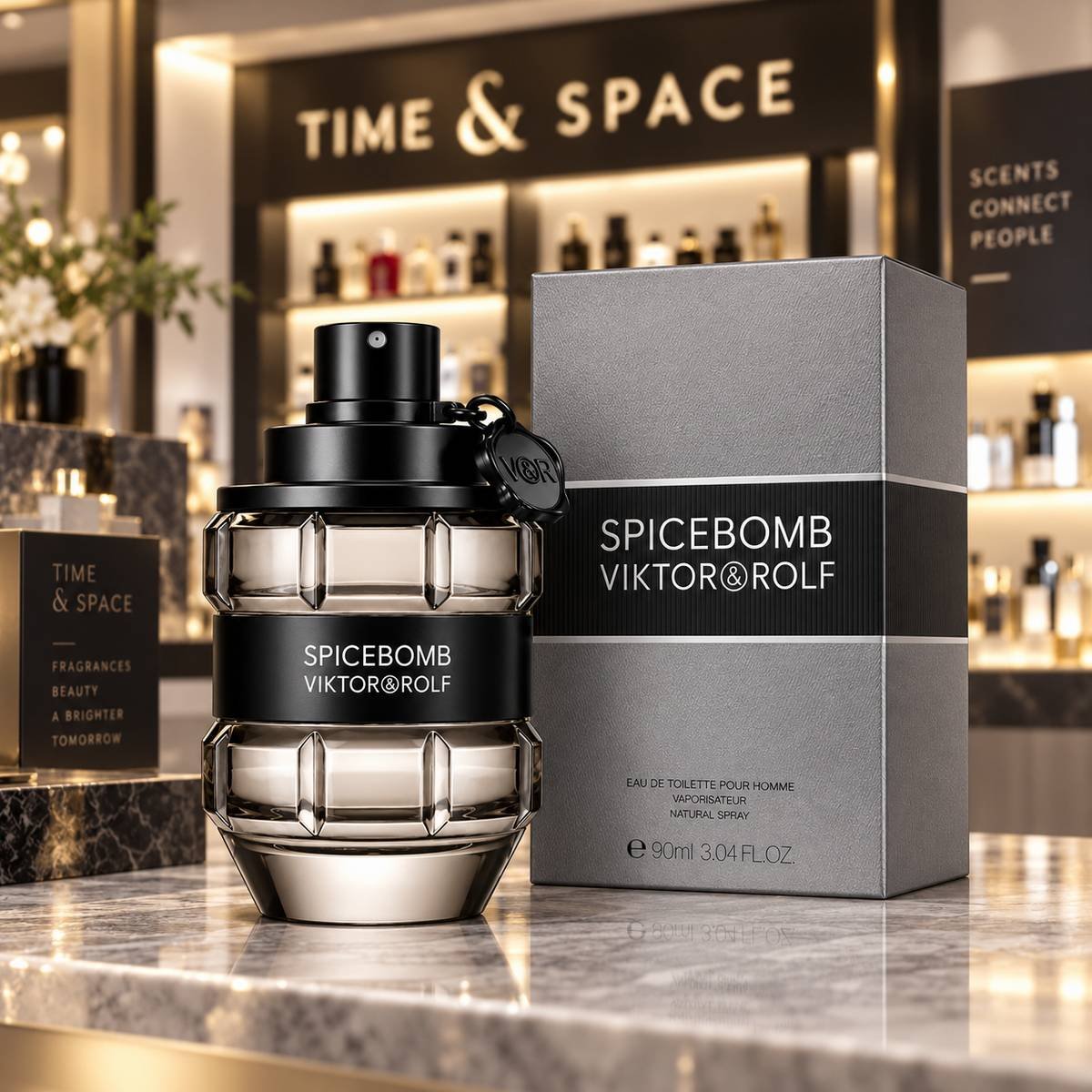 Viktor & Rolf Spicebomb Eau de Toilette for Men – Silver 90ml - Image 2